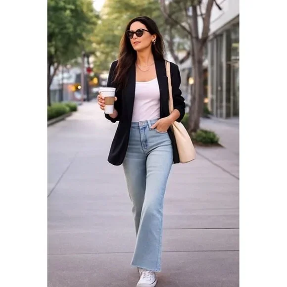 L’AGENCE High-Rise Micro Bootcut Jeans Blue Cloud Light Wash Size 26 - Picture 7 of 16